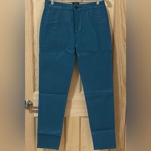 Uniq Teal Wax Coated Skinny Jeans - Size L